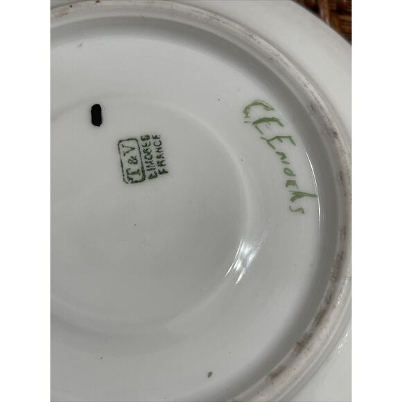 t v limoges france hand paint saucers 2 - Picture 5 of 7